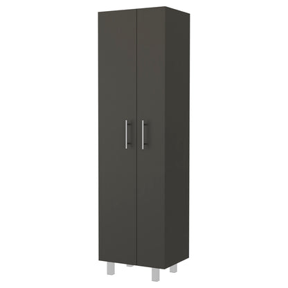 Halifax 2-Door Rectangle Closet Pantry Black Wengue and White