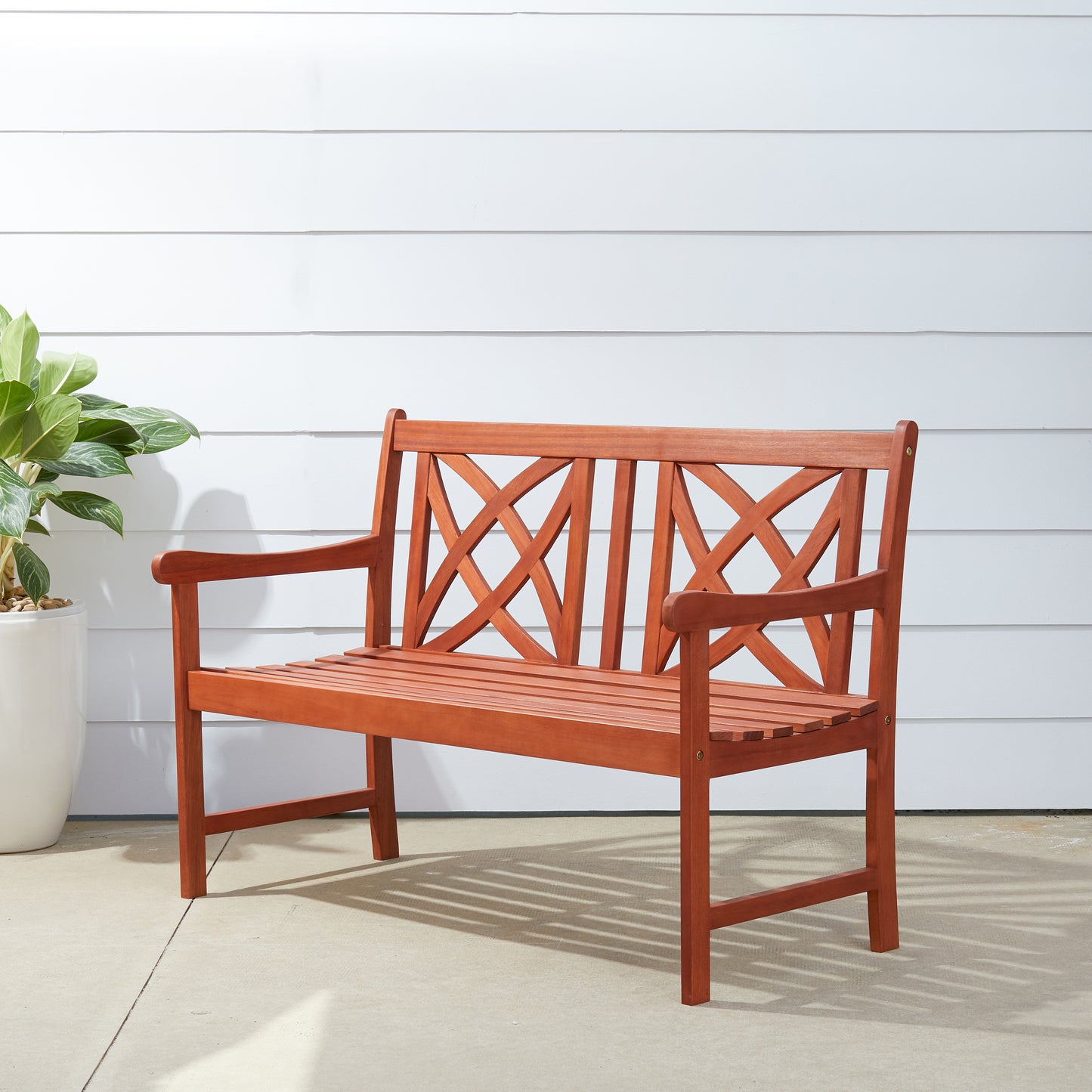 Malibu Outdoor Patio 4-foot Wood Garden Bench