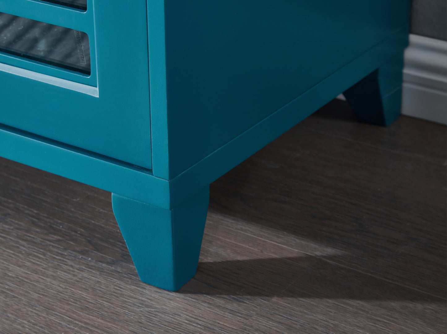 60” Sideboard Buffet Table with 2 Doors, Storage Cabinet with Adjustable Shelves, Teal Blue