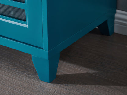 60” Sideboard Buffet Table with 2 Doors, Storage Cabinet with Adjustable Shelves, Teal Blue