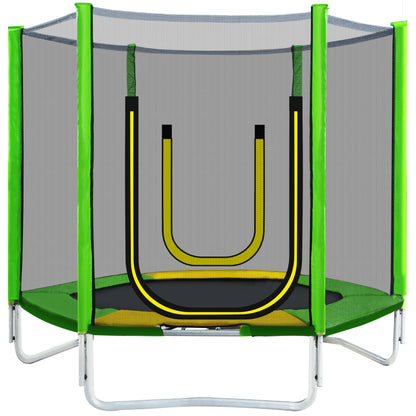 7FT Trampoline for Kids with Safety Enclosure Net, Slide and Ladder, Easy Assembly Round Outdoor Recreational Trampoline