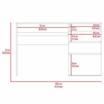 Waterbury 3-Drawer 1-Shelf Computer Desk Light Grey