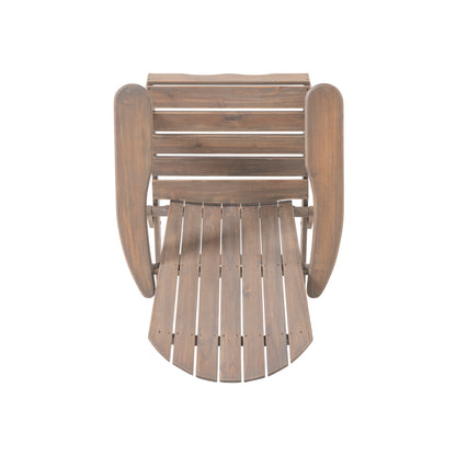 Milan Outdoor Acacia Folding Gray Adirondack Chair