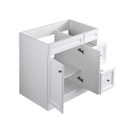 36 in. White Vanity Cabinet, Left Version