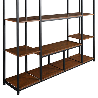 [VIDEO] Bookcase and Bookshelf, Home Office 5 Tier Bookshelf, Open Freestanding Storage Shelf with Metal Frame, Brown