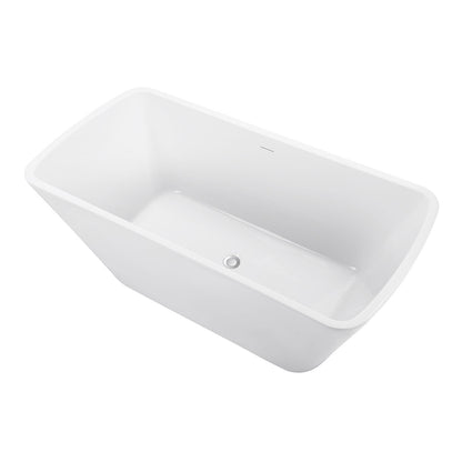 67" 100% Acrylic Freestanding Bathtub，Contemporary Soaking Tub，white Bathtub