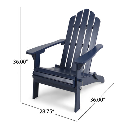 Outdoor foldable solid wood ADIRONDACK chair dark blue