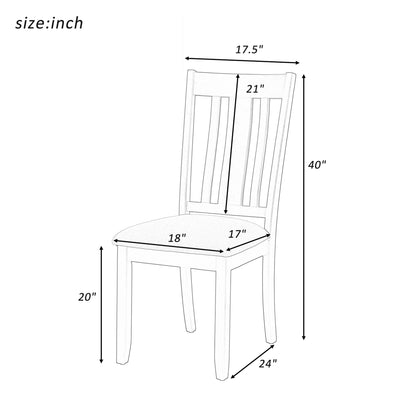 TREXM Industrial Style Wooden Dining Chairs with Ergonomic Design, Set of 2 (Espresso)