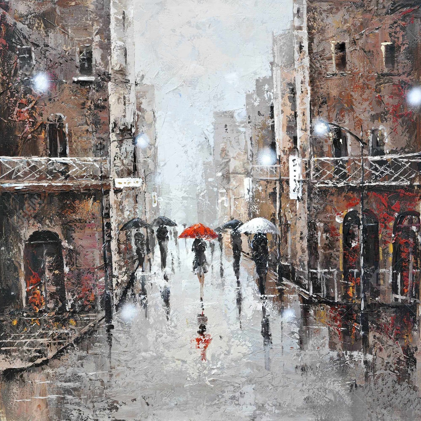 City rain - 08x08 Print on canvas