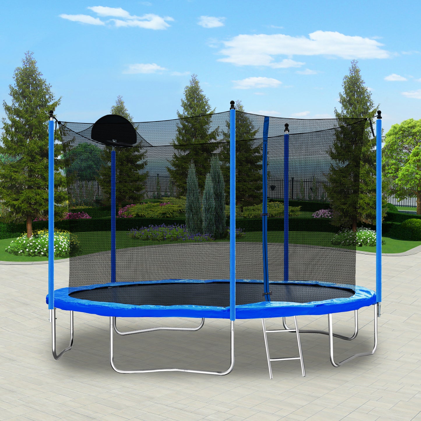 12FT TRAMPOLINE WITH BOARD,METAL,BOARD