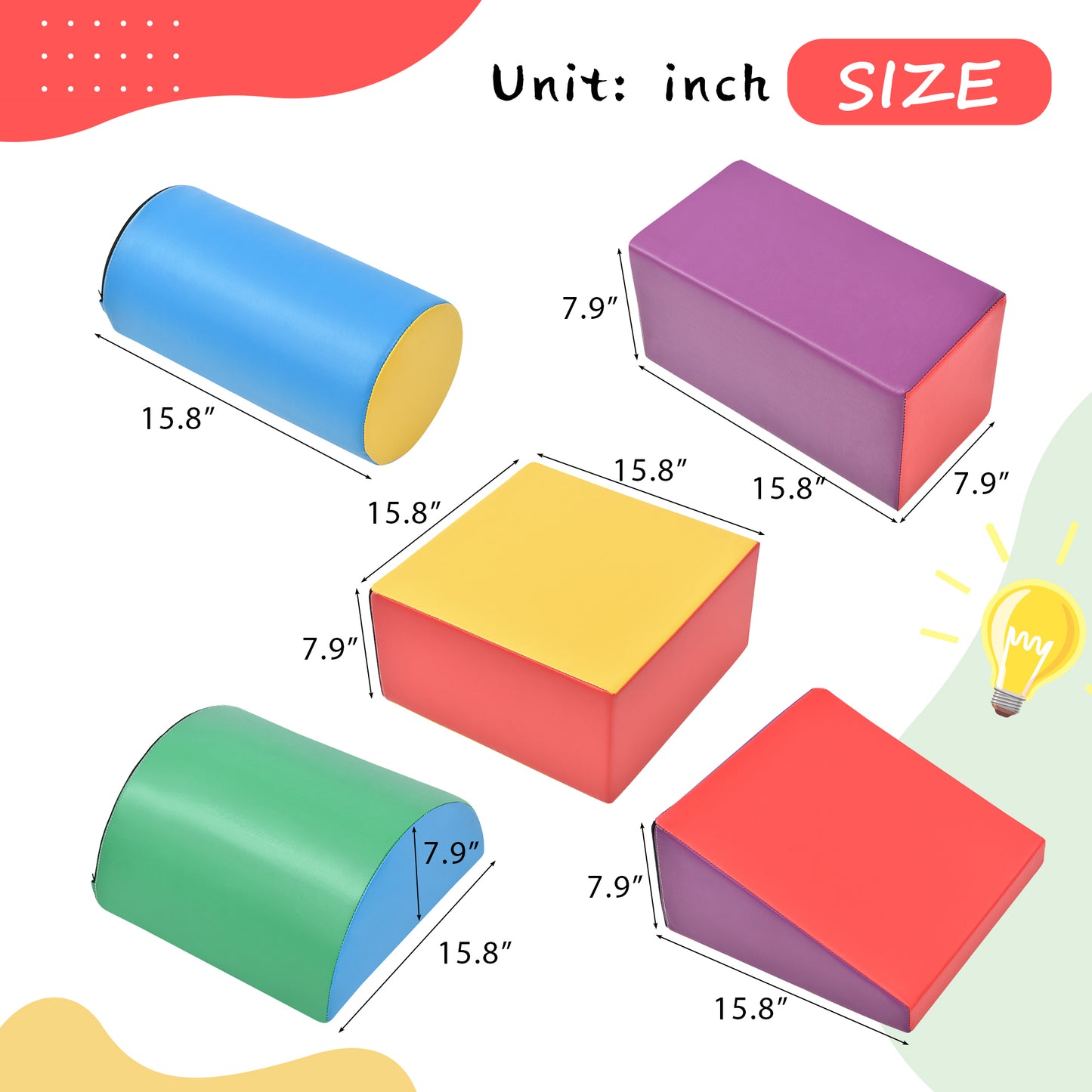 Soft Climb and Crawl Foam Playset, Safe Soft Foam Nugget Shapes Block for Infants, Preschools, Toddlers, Kids Crawling and Climbing Indoor Active Stacking Play Structure