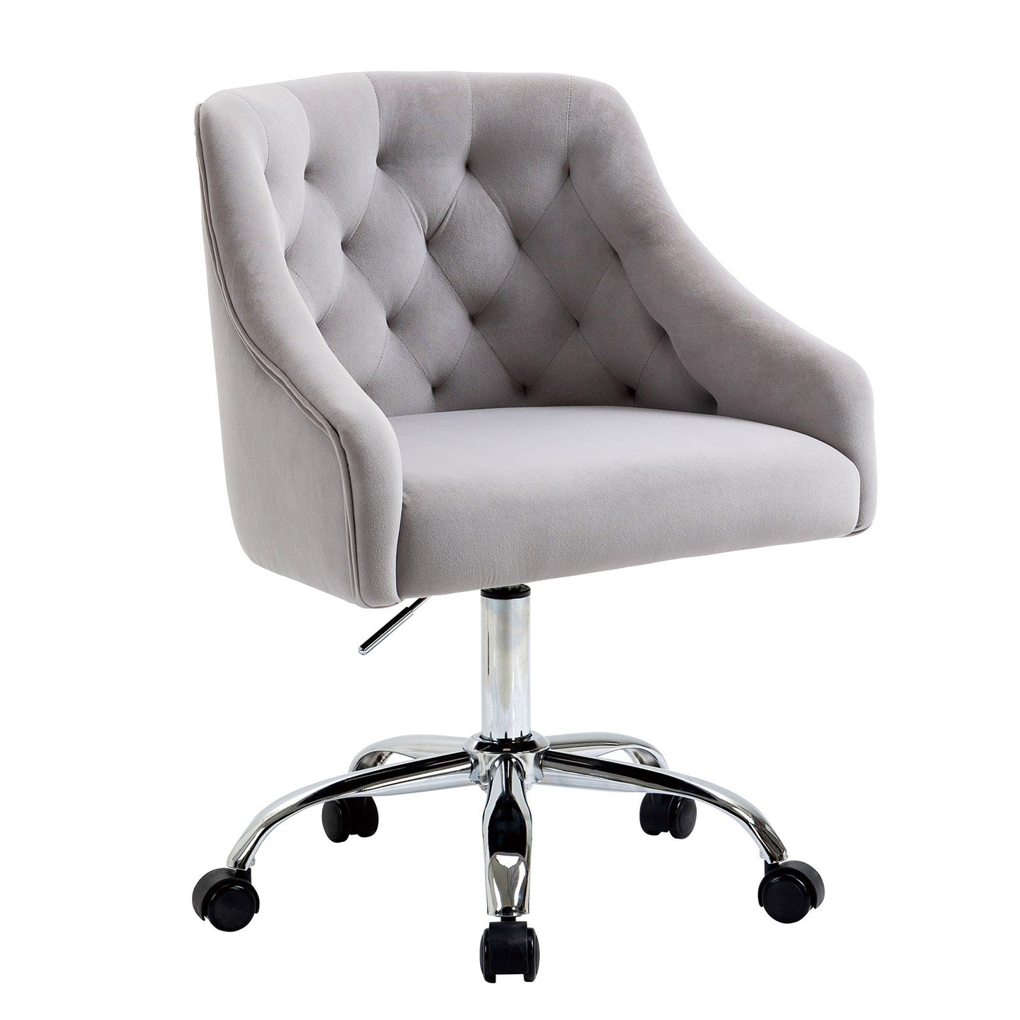 Modern Home Office Chair, Velvet Swivel Armchair, Velvet Office Chair with Soft Seat