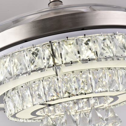 Modern American crystal fan chandelier