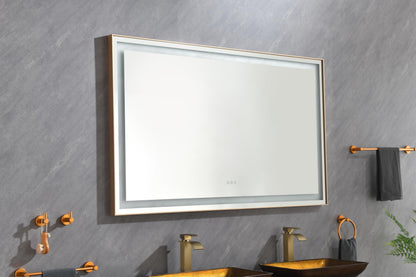 84*36 LED Lighted Bathroom Wall Mounted Mirror with High Lumen+Anti-Fog Separately Control