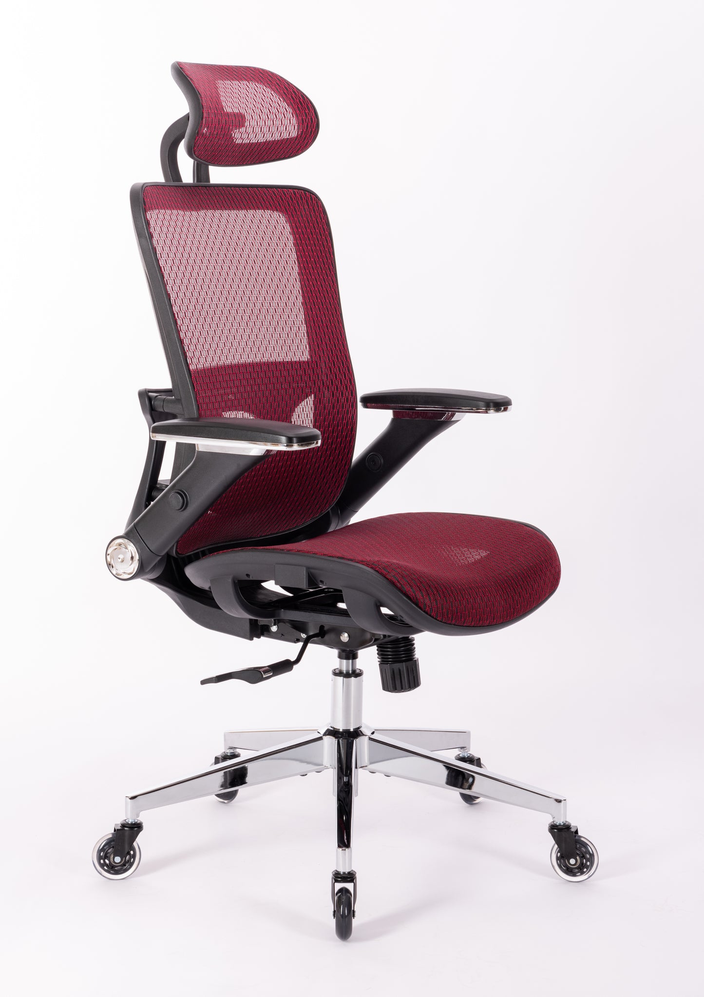 Ergonomic Mesh Office Chair - Rolling Home Desk Chair with 4D Adjustable Flip Armrests,  Adjustable Lumbar Support and Blade Wheels(RED MESH)