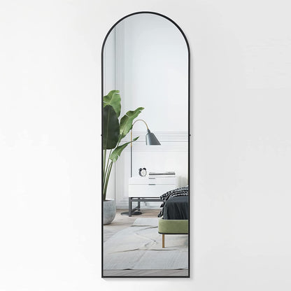 YSSOA Full Length Mirror, Arched-Top Full Body Mirror with Stand, Floor Mirror & Wall-Mounted Mirro