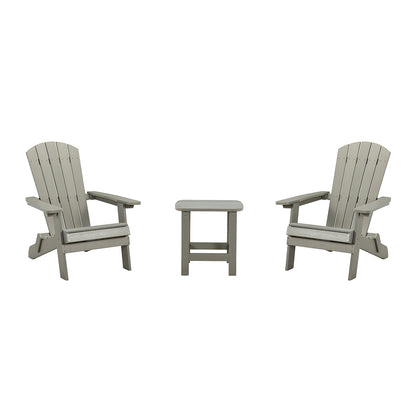 Elymus Outdoor 3 Pieces Plastic Adirondack Chair with Table