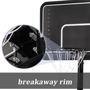 Portable Basketball Hoop & Goal with Vertical Jump Measurement, Outdoor Basketball System with 6.6-10ft Height Adjustment for Youth, Adults