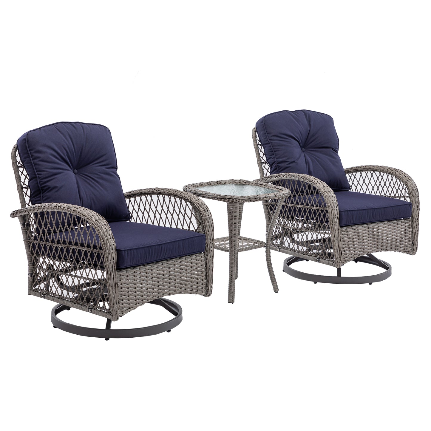 3pcs Outdoor Furniture Modern Wicker set