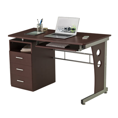 Techni Mobili Computer Desk with Ample Storage, Chocolate