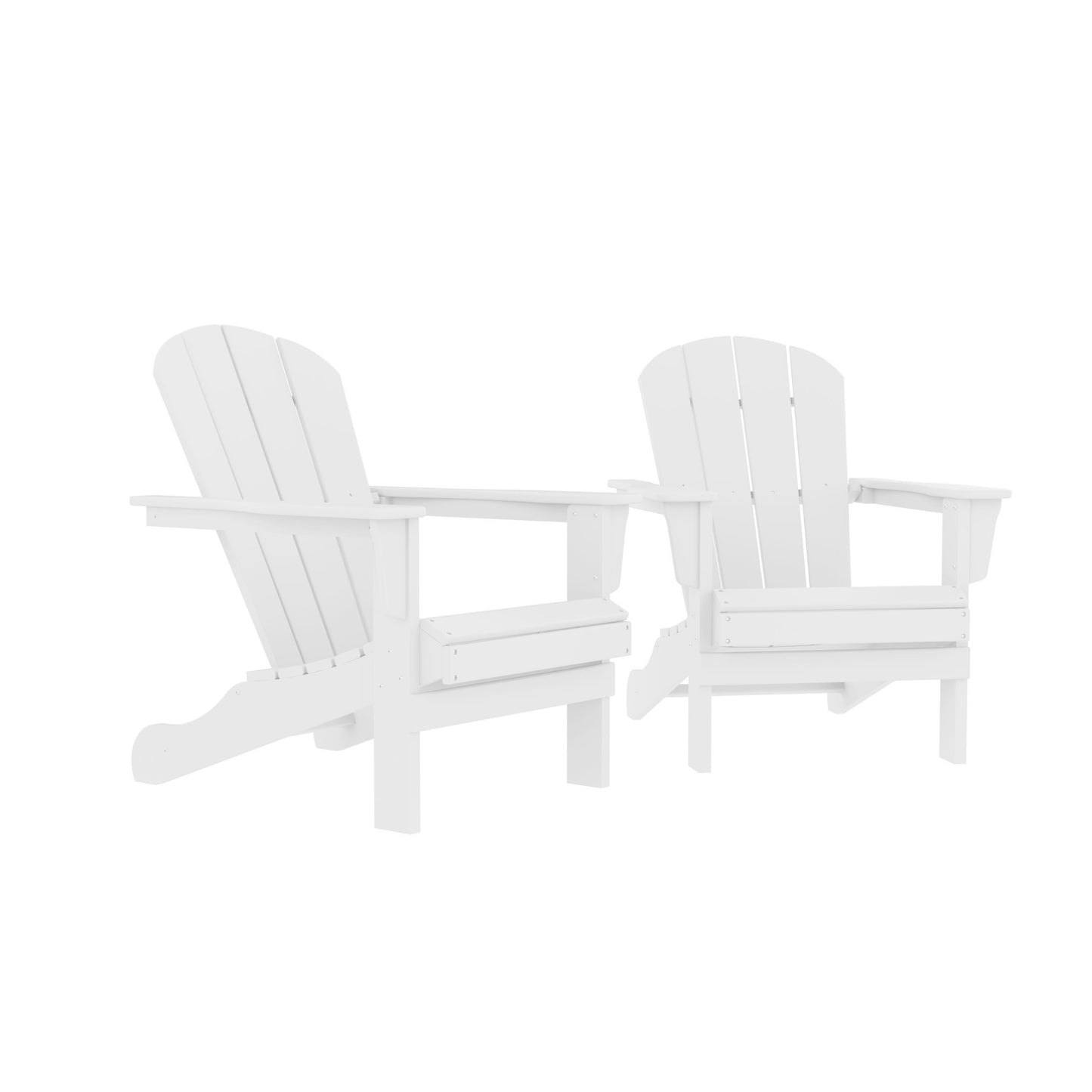 HDPE Adirondack Chair, Fire Pit Chairs, Sand Chair, Patio Outdoor Chairs,DPE Plastic Resin Deck Chair, lawn chairs, Adult Size ,Weather Resistant for Patio/ Backyard/Garden, White, Set of 2