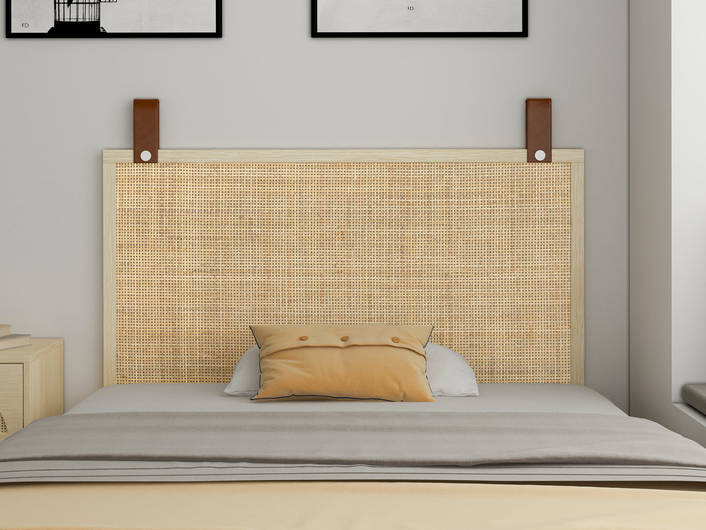 Decorative panel,Head board,Natural Rattan, for Bedroom, Living Room,Hallway