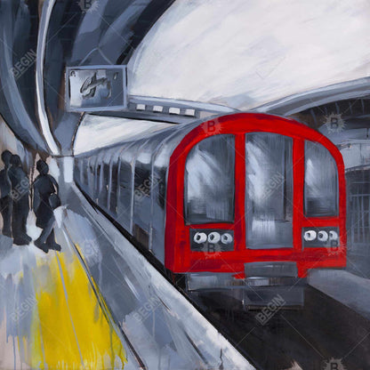 People waiting metro - 12x12 Print on canvas