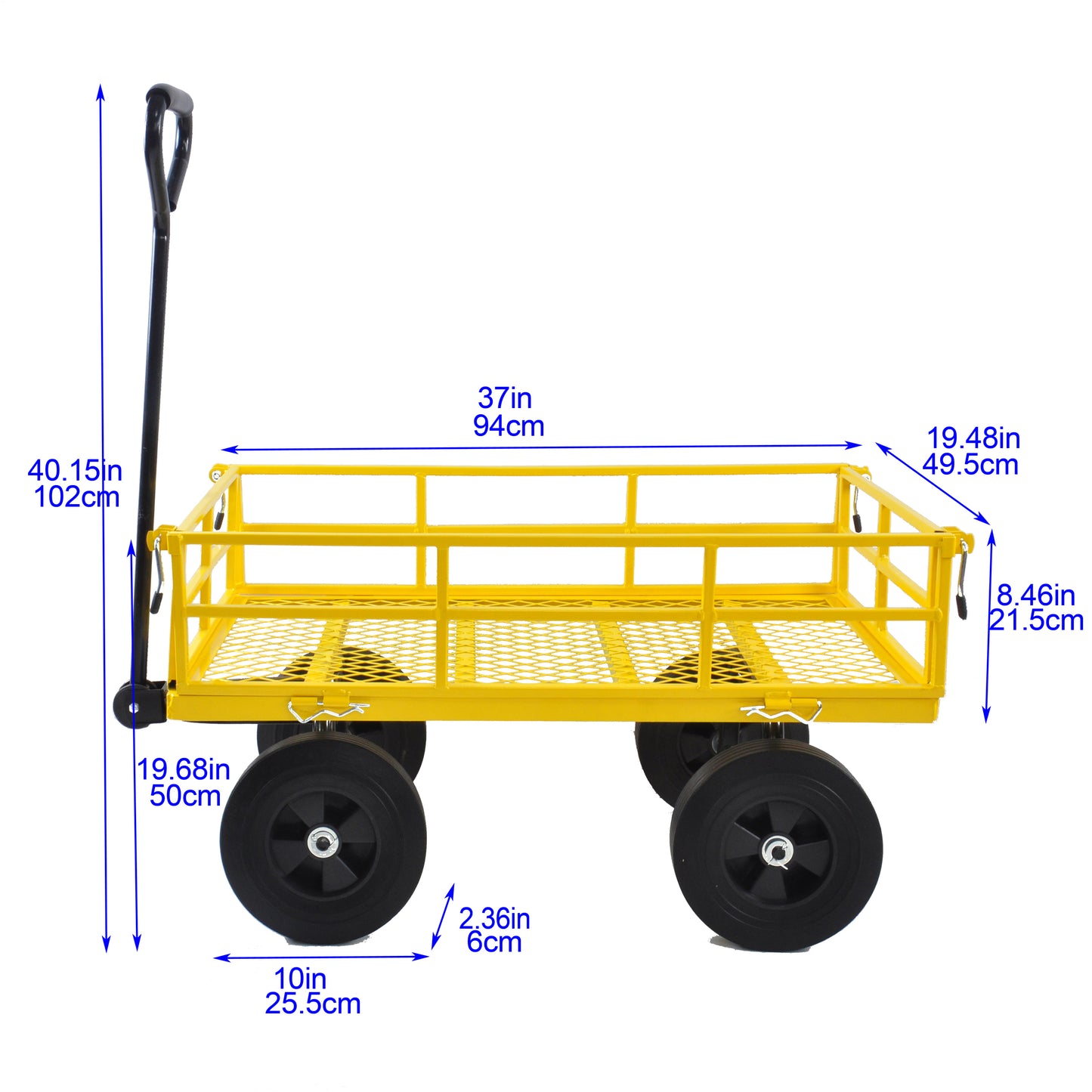 Tools cart Wagon Cart Garden cart trucks make it easier to transport firewood （Yellow colour）