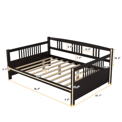 Wood Daybed Full Size Daybed with Support Legs, Espresso ( Previous SKU: WF190235AAP)