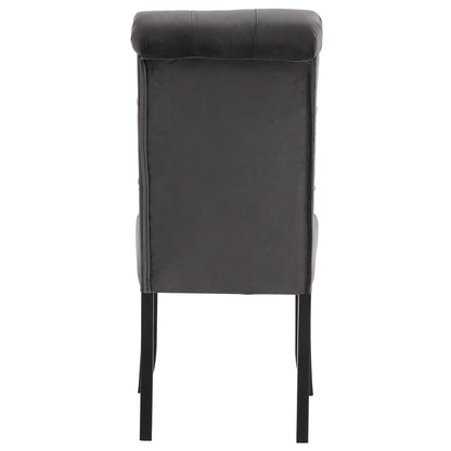 Classic Fabric Tufted Dining Chair with Wooden Legs - Set of 2