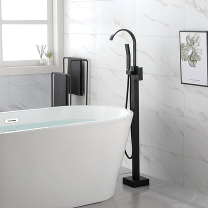 Single Handle Floor Mounted Clawfoot Tub Faucet with Hand shower