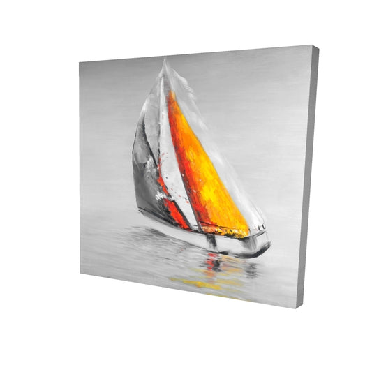 Two colors sailing boat - 32x32 Print on canvas
