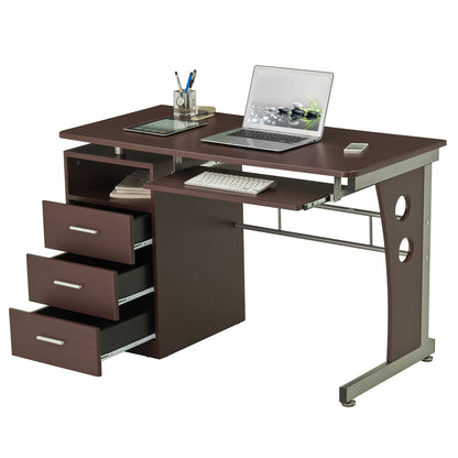 Techni Mobili Computer Desk with Ample Storage, Chocolate