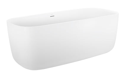 59" 100% Acrylic Freestanding Bathtub，Contemporary Soaking Tub，white bathtub