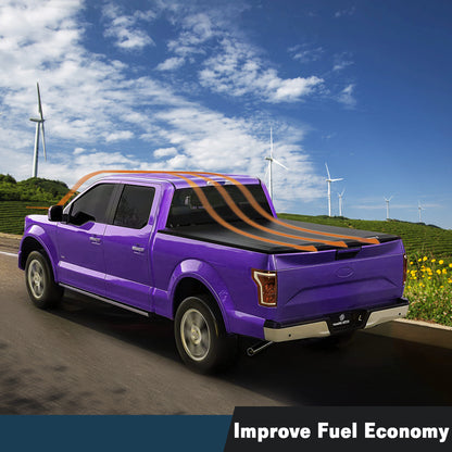 Soft Tri-fold Truck Bed Tonneau Cover Compatible with 2015-2021 Ford F-150, Styleside 5.5 ft bed