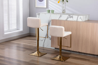 SUPERJARE Bar Stools  - Swivel Barstool Chairs with Back, Modern Pub Kitchen Counter Height，velvet ( 1pc/ctn )