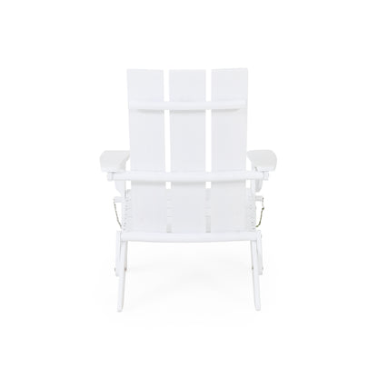 Gurekam Outdoor Acacia Foldable White  Adirondack Chair