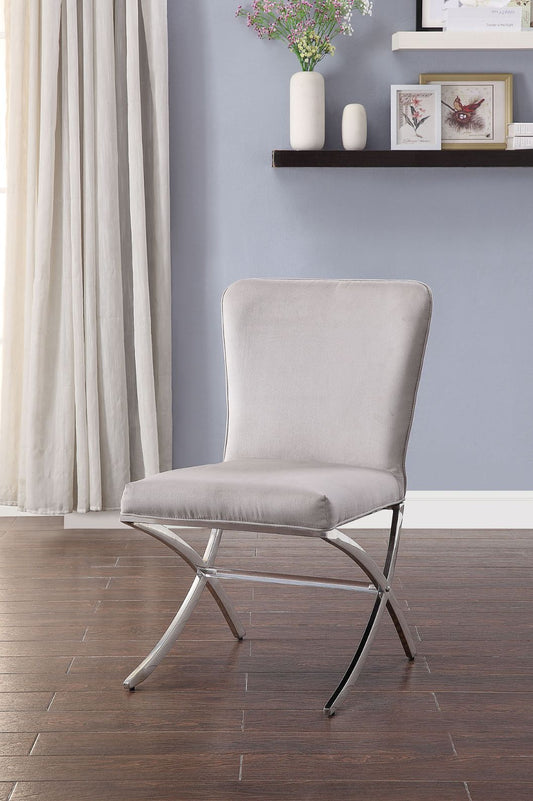 ACME Daire Side Chair (Set-2) in Velvet & Chrome 71182