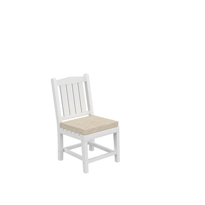 HDPE Dining Chair, White, With Cushion, No Armrest, Set of 2