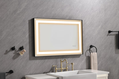 LED Lighted Bathroom Wall Mounted Mirror with High Lumen+Anti-Fog Separately Control