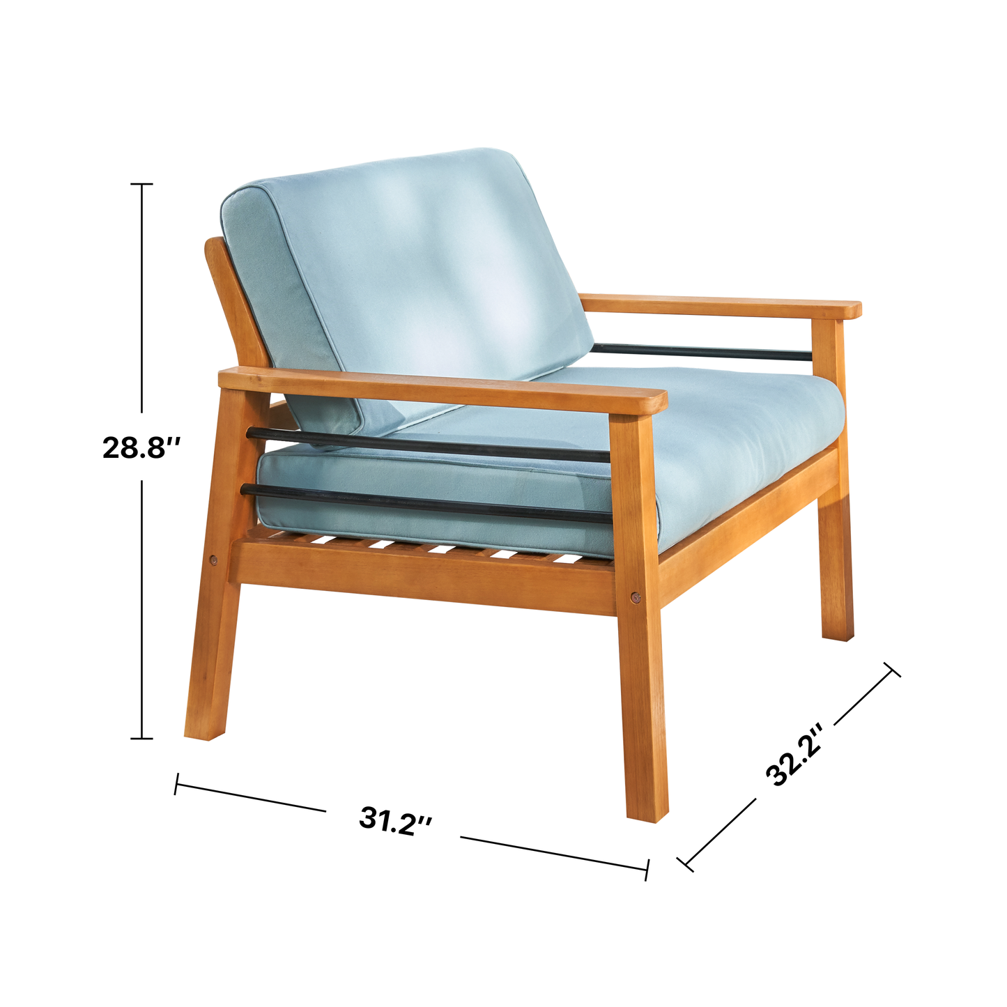 Gloucester Contemporary Patio Wood Sofa Club Chair