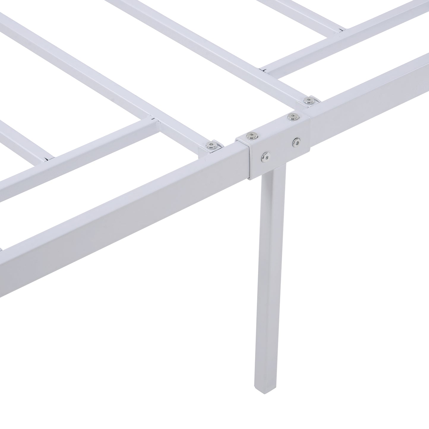 Metal and Wood Bed Frame with Headboard and Footboard ,Full Size Platform Bed ,No Box Spring Needed, Easy to Assemble(White)