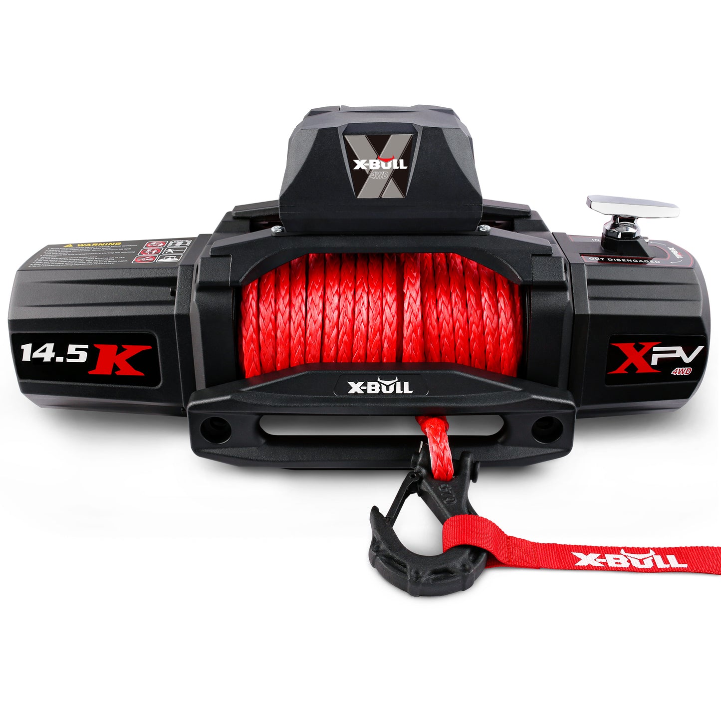 X-BULL 12V Synthetic Rope Winch-14500 lb. Load Capacity Premium Electric Winch Kit,Waterproof IP66 Electric Winch with Hawse Fairlead, with Wireless Handheld Remote and Corded Control Recovery