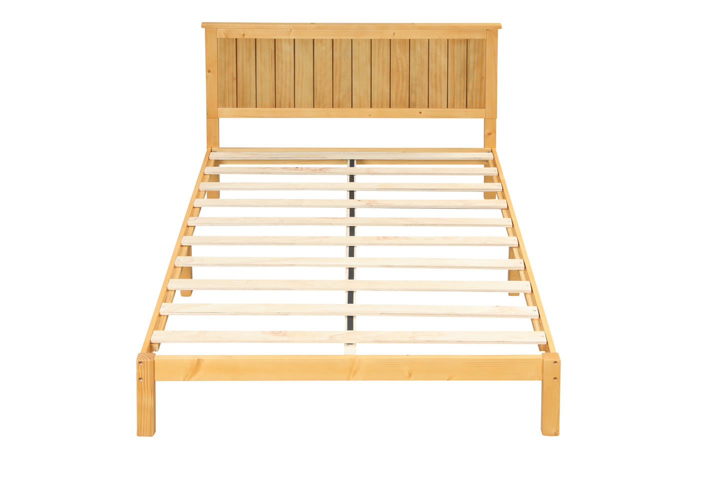 Platform Full Bed with Headboard,Natural