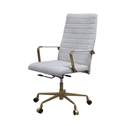 ACME Duralo Office Chair in Vintage White Top Grain Leather 93168