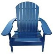 Milan Outdoor Acacia Folding Blue  Adirondack Chair