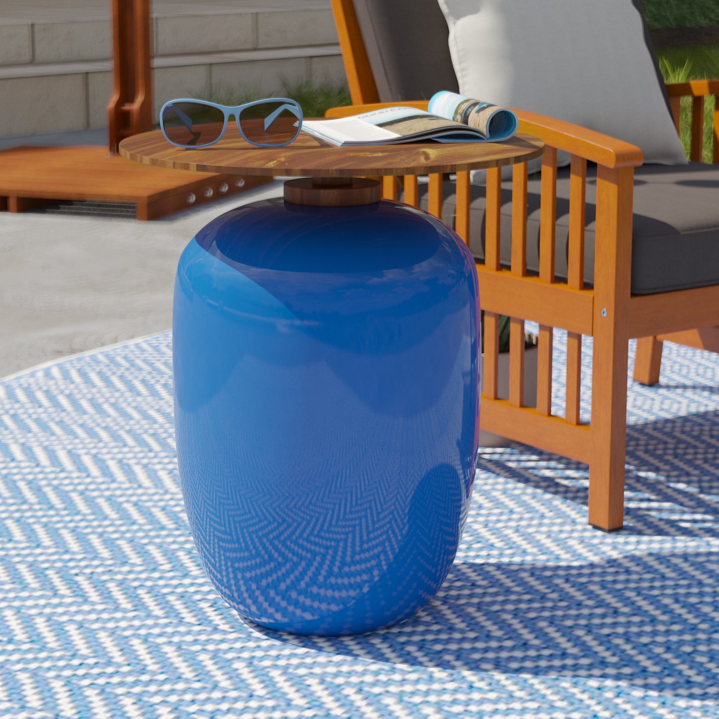 Kenova Round Outdoor Accent Table