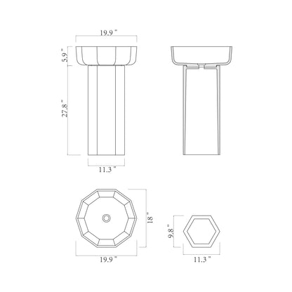 FS515-480 Solid surface basin