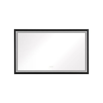 72in. W x 36in. H Oversized Rectangular Black Framed LED Mirror Anti-Fog Dimmable Wall Mount Bathroom Vanity Mirror  HD Wall Mirror Kit For Gym And Dance Studio 36X 72Inches With Safety Ba