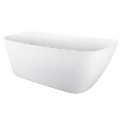 66" 100% Acrylic Freestanding Bathtub，Contemporary Soaking Tub，white Bathtub